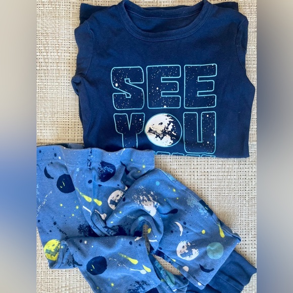 2 Lands' End Kids Long Sleeve Snug Fit Pajama Set - Picture 3 of 11